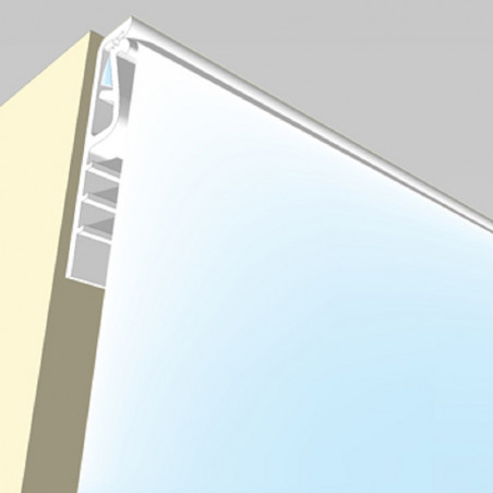 Profilé blanc clip swal CSW 108+ en 2m pour pose toile tendue (mur)