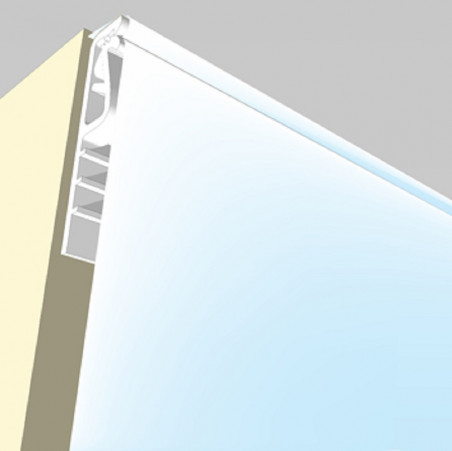 Profilé blanc clip swal CSW 108+ en 2m pour pose toile tendue (mur)
