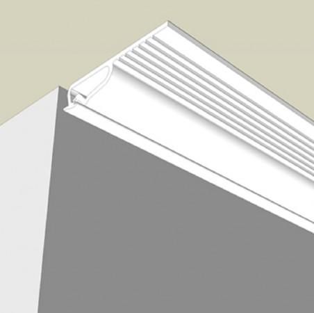 Profilé blanc clip swal CSW 201 en 2m pour pose toile tendue(plafond)