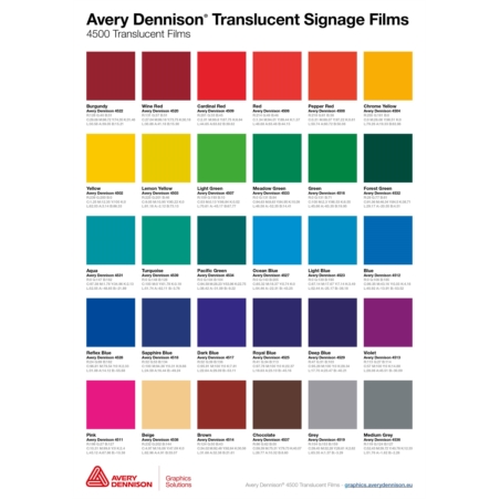 Carte coloris Avery translucide